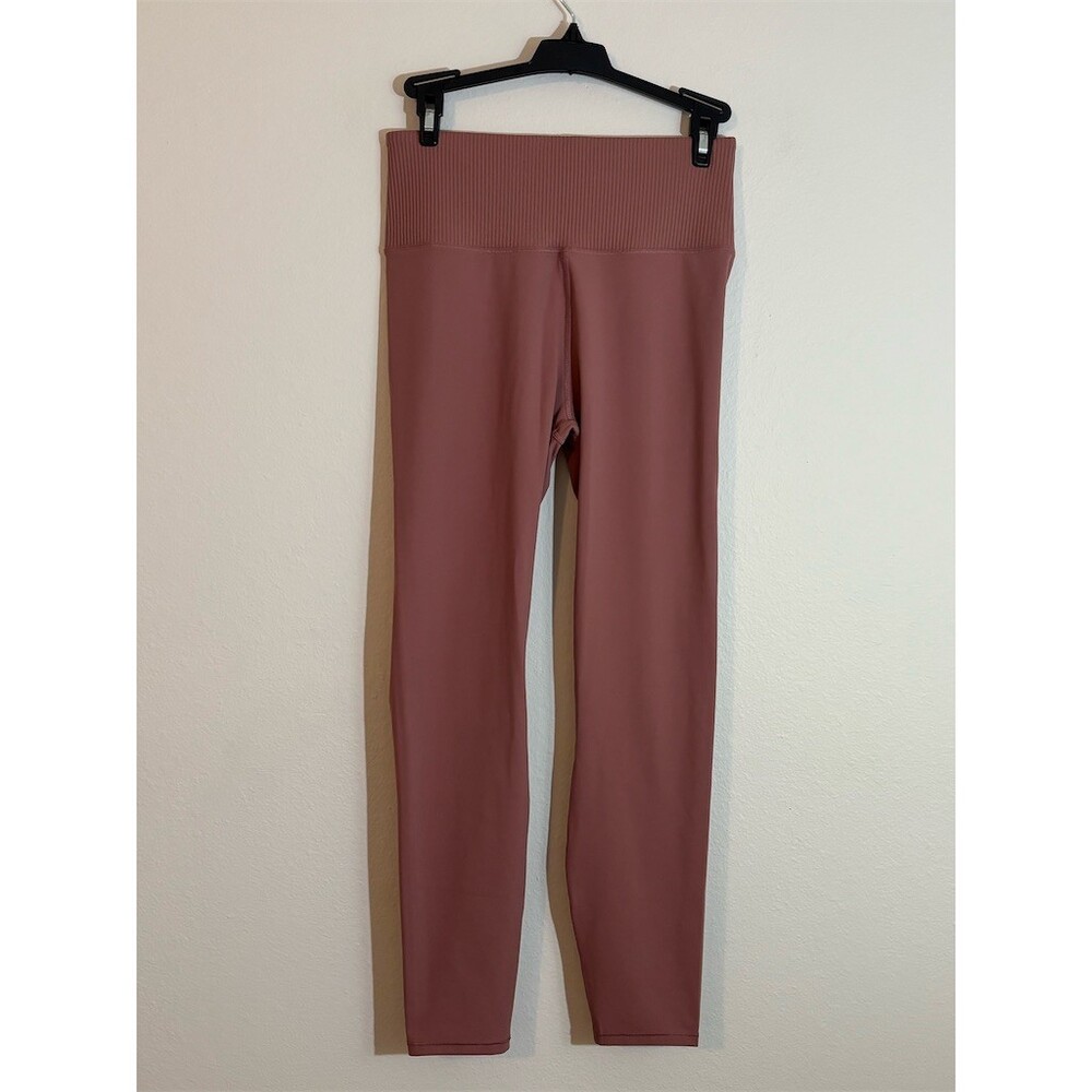 Vuori High-Rise Ribbed Leggings Womens Size M Pink Yoga Athleisure Ankle